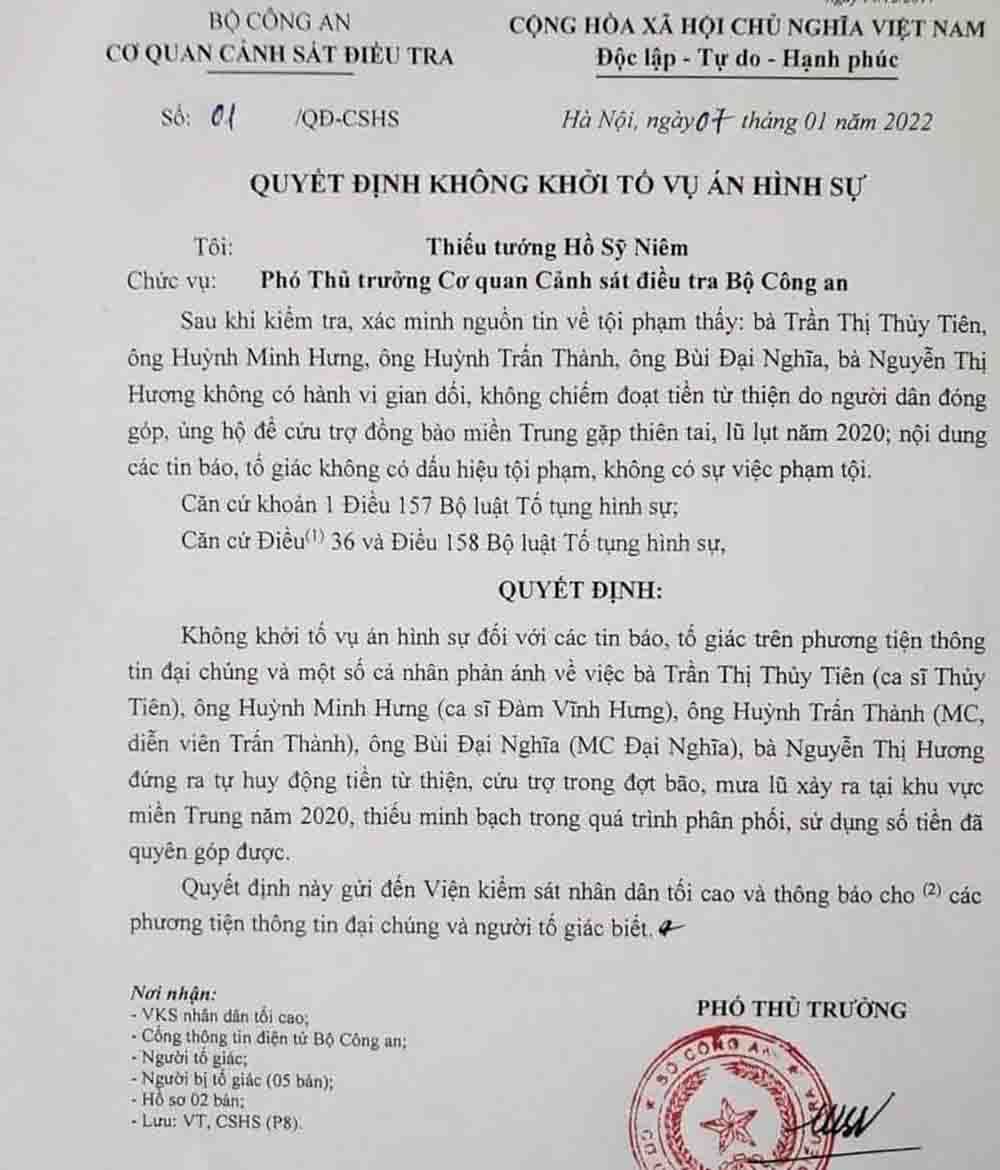 Bà Nguyễn Phương Hằng lên tiếng sau kết luận của Bộ Công an về nghệ sĩ làm từ thiện
